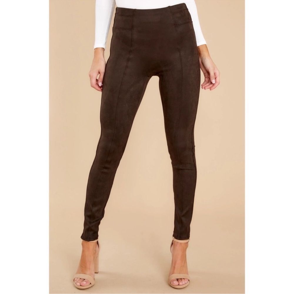 SPANX Faux Suede Leggings, chocolate NWT